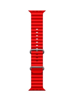 CATANES Apple Watch Ocean Band 49mm 45mm 44mm 42mm Soft Silicone Loop Strap for iWatch Series Ultra/8/7/SE/6/5/4/3/2/1 Red  - Image 3