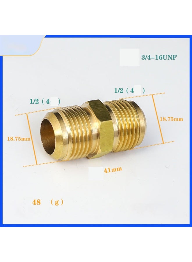 وصلة أنبوب نحاسي بقطر 3/8 بوصة × 3/8 بوصة للبروبان والغاز المسال والغاز الطبيعي والوقود والسباكة والاتحاد (عبوة من قطعتين) - Image 2