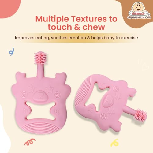 Infantso Soft Silicone Teether for Baby Teething, Bear Teether Toy for 0-12 Months, BPA Free Silicone Soothing Baby Teether | BPA Free, Food Grade Soft & Safe Gum Relief Toy - Image 4