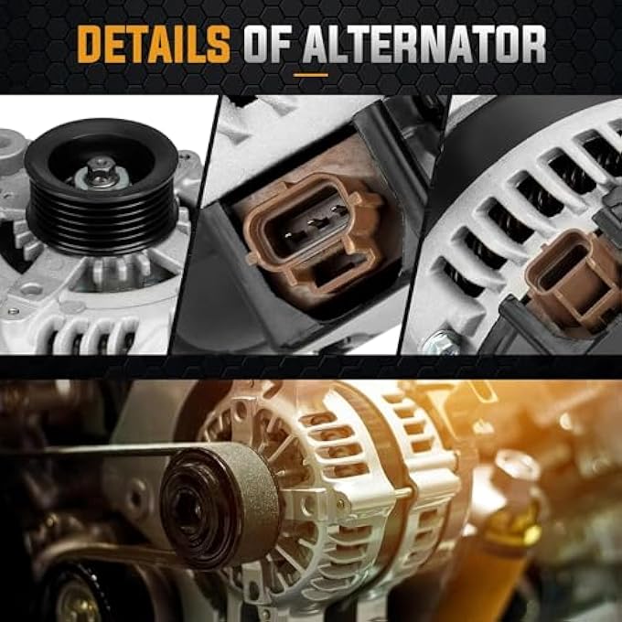 ILONPA Alternator Replacement Compatible with 2007 2008 Ford Expedition, Lincoln Navigator 5.4L Replace VND0494 AND0494 400-52387R 400-52548R 104210-5630 - Image 3