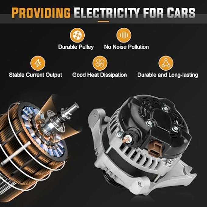 ILONPA Alternator Replacement Compatible with 2007 2008 Ford Expedition, Lincoln Navigator 5.4L Replace VND0494 AND0494 400-52387R 400-52548R 104210-5630 - Image 5