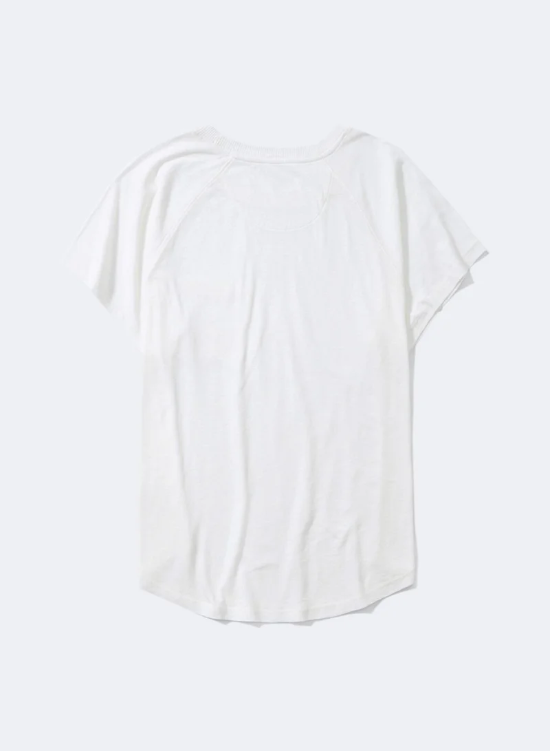 American Eagle Crew Neck Pocket Detail T-Shirt