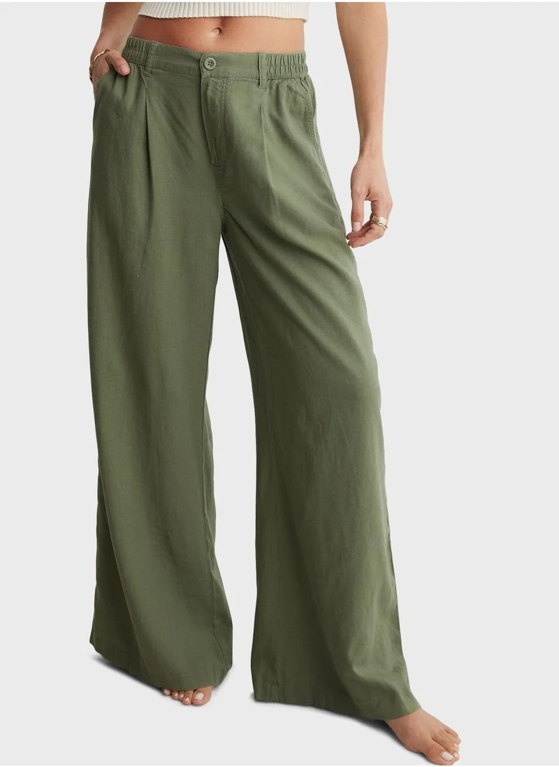 Aerie High Waist Wide Leg Pants