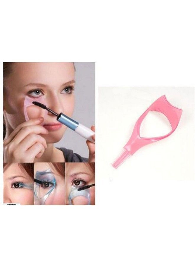 ASTRQLE 3Pcs Plastic Makeup Upper Lower Eye Lash Mascara Guard Applicator With Comb Eyelashes Curlers Applicators (Pink) - Image 4