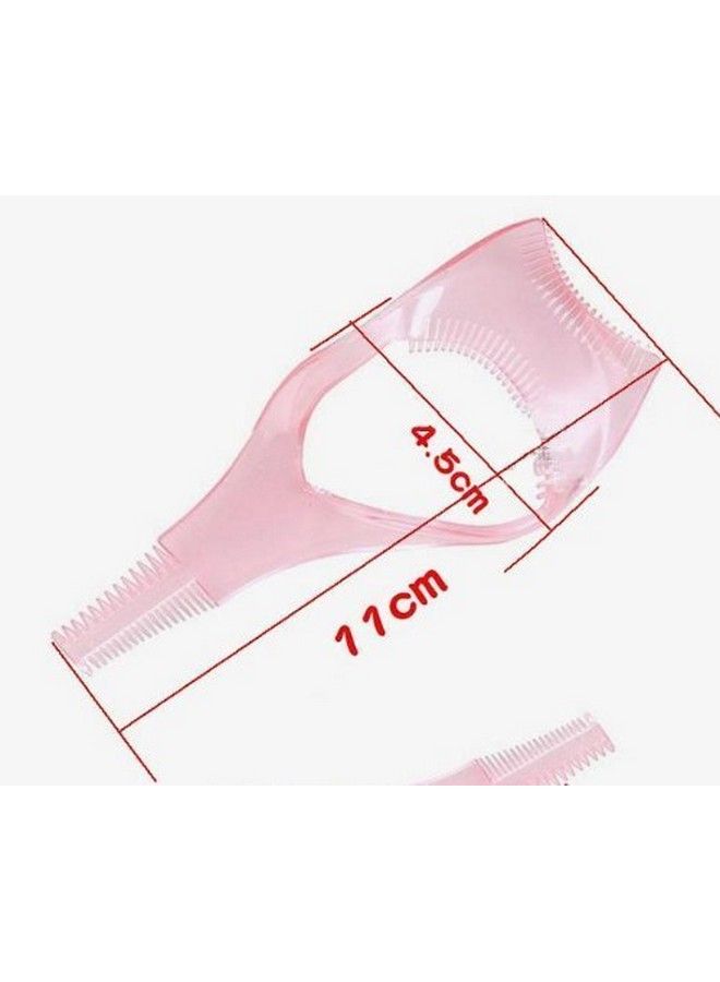 ASTRQLE 3Pcs Plastic Makeup Upper Lower Eye Lash Mascara Guard Applicator With Comb Eyelashes Curlers Applicators (Pink) - Image 3