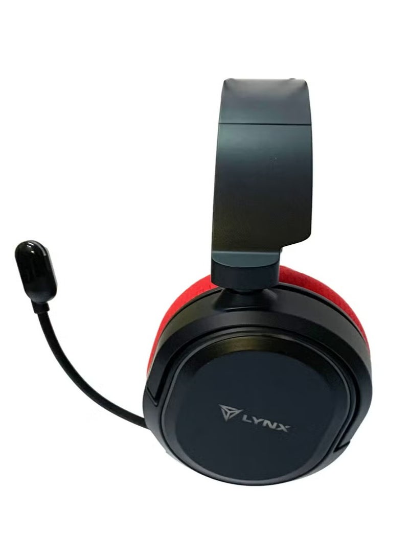 lynx S77 Wireless Gaming Headset with Retractable Microphone and 30-Hour Battery Life Compatible with PS4/PS5/PC/XBOX/Mobile/Nintendo Switch - Image 2