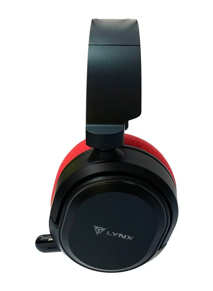 lynx S77 Wireless Gaming Headset with Retractable Microphone and 30-Hour Battery Life Compatible with PS4/PS5/PC/XBOX/Mobile/Nintendo Switch - Image 4