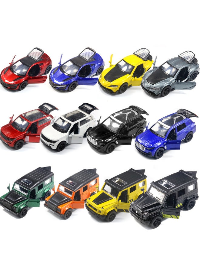 Bulk Alloy Off-road Car Model Open Door Children's Toy Car Boy Cake Ornaments Decoration Generation-Color:Bubble Bag Cloth Flute Red - Image 3