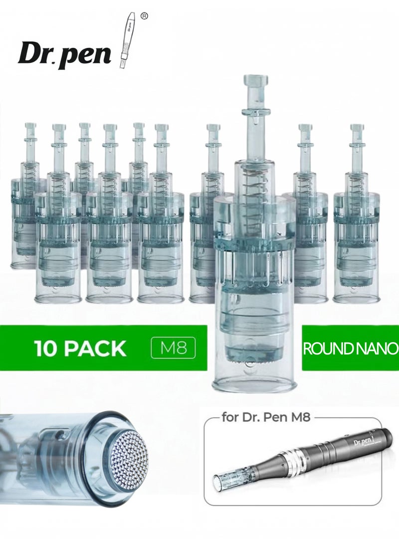 دي آر. بن ملحقات قلم الإبر الدقيقة الاحترافي M8 - ١٠ رؤوس إبر نانو دائرية، متوافقة مع قلم الإبر الدقيقة الكهربائي M8، وملحقات كريستال ديرما إنفيوجن لعلاج الميزوثيرابي للوجه. - Image 1
