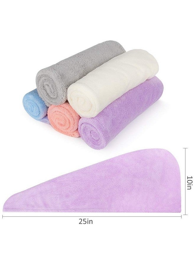 Exotic Mall Exotic Mall Microfiber Hair Towel Wrap for Women Girls, Quick Dry Towel for Hair, Hair Drying Towels with Button, Anti Frizz Super Absorbent Soft Hair Drying Turban for Long Curly Thick Hair - Image 2