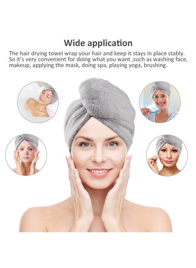 Exotic Mall Exotic Mall Microfiber Hair Towel Wrap for Women Girls, Quick Dry Towel for Hair, Hair Drying Towels with Button, Anti Frizz Super Absorbent Soft Hair Drying Turban for Long Curly Thick Hair - Image 5