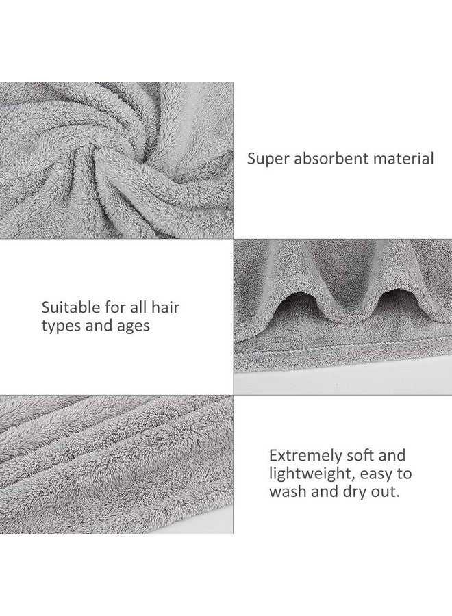 Exotic Mall Exotic Mall Microfiber Hair Towel Wrap for Women Girls, Quick Dry Towel for Hair, Hair Drying Towels with Button, Anti Frizz Super Absorbent Soft Hair Drying Turban for Long Curly Thick Hair - Image 4