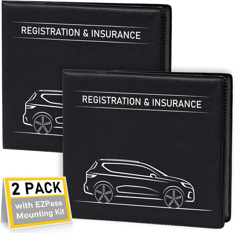 CANOPUS Car Registration and Insurance Holder, Car Document Holder, Vehicle Registration and Insurance Card Holder, Wallet for Auto, Trailer, Motorcycle, Truck, Vehicle Paperwork Organizer (2 Pack) - Image 1