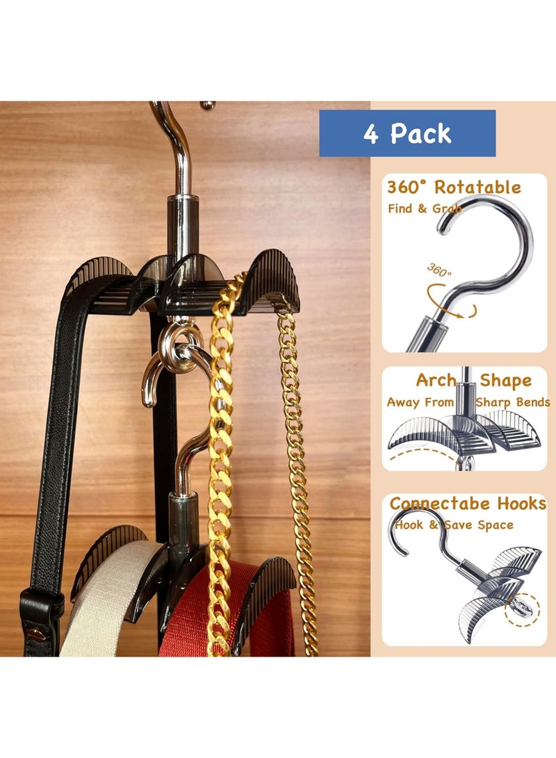 Cobest Purse Hanger Organizer, 4 PCS Durable Acrylic Handbag Organizer Double-Sided for Bags Belts Caps and Scarves, Protect Straps from Sharp Bends, Sapce-Saving Hangers, for Storing and Organizing - Image 3