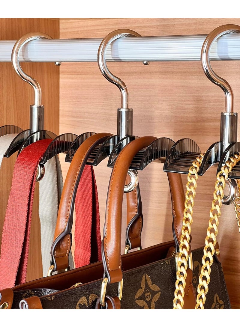 Cobest Purse Hanger Organizer, 4 PCS Durable Acrylic Handbag Organizer Double-Sided for Bags Belts Caps and Scarves, Protect Straps from Sharp Bends, Sapce-Saving Hangers, for Storing and Organizing - Image 2