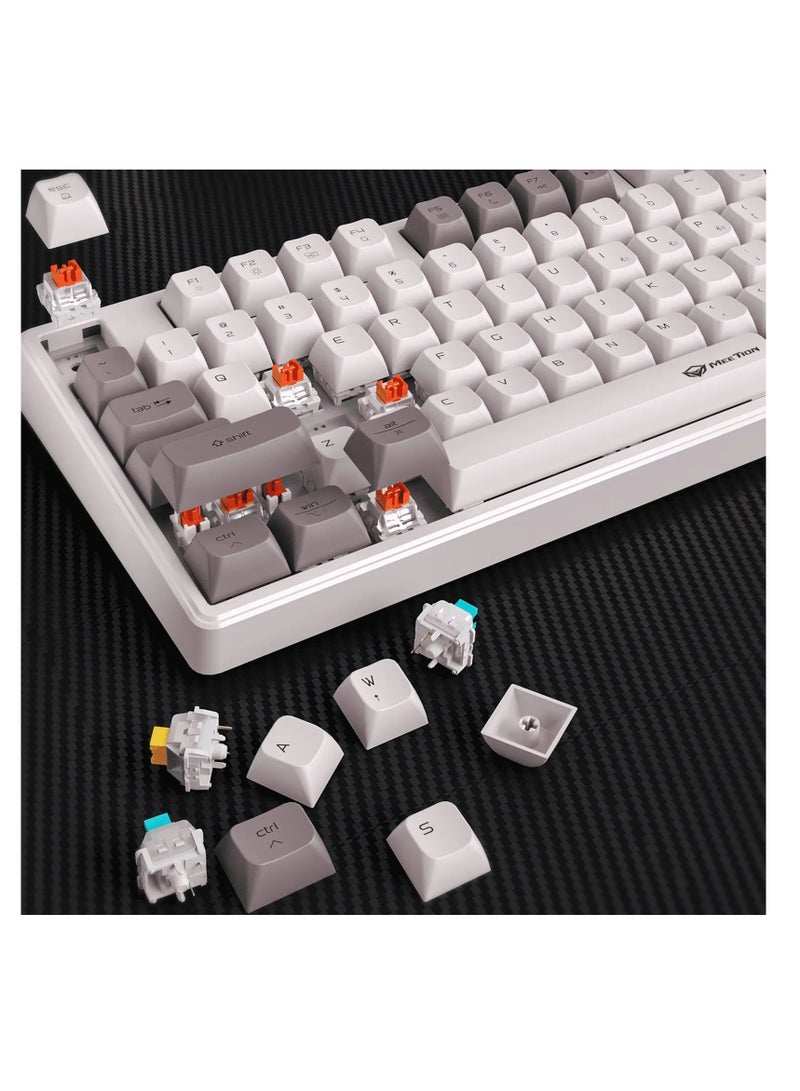 Meetion لوحة مفاتيح الألعاب ميتيون MK14 TKL ثلاثية الوضعية لاسلكية/بلوتوث/سلكية قابلة للتبديل الساخن 87 مفتاح RGB LED ضوء ميكانيكي - Image 5