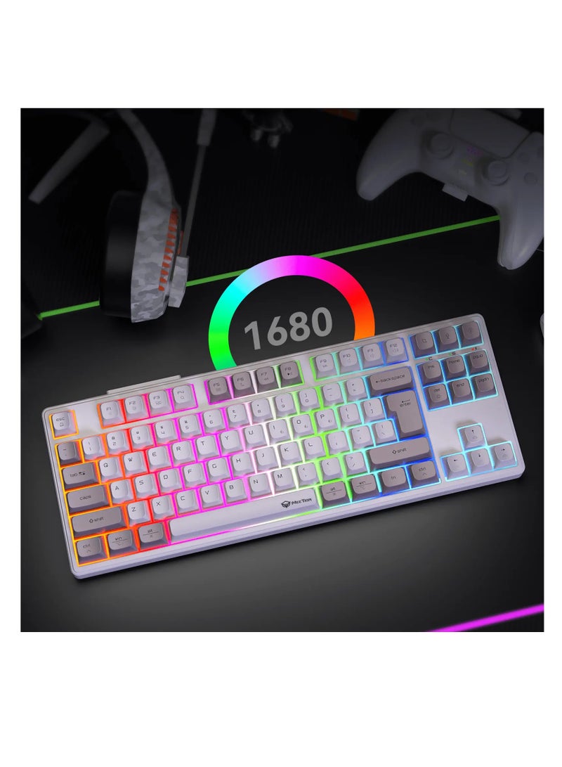 Meetion لوحة مفاتيح الألعاب ميتيون MK14 TKL ثلاثية الوضعية لاسلكية/بلوتوث/سلكية قابلة للتبديل الساخن 87 مفتاح RGB LED ضوء ميكانيكي - Image 1
