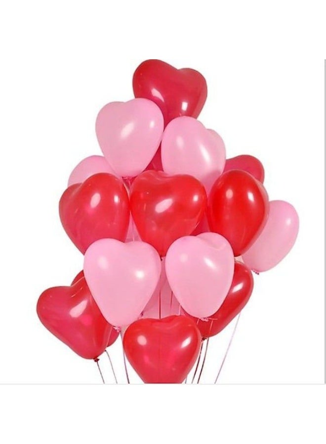 20pcs 10-Inch Red & Pink Heart-Shaped Latex Balloons – Romantic Party Decorations for Valentine's Day, Weddings, Proposals, Birthdays & More - Image 1