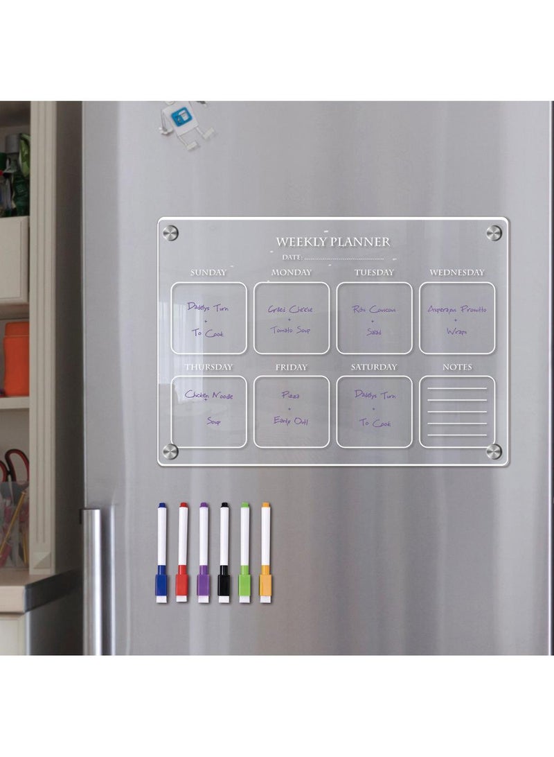 Magnetic Transparent Acrylic Week Plan Memo Message Board Erasable Magnetic Refrigerator Sticker - Image 3