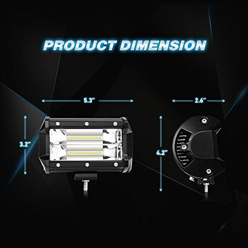 Casago CS5IW2P 5 Inch 24 CREE LED Fog Light Offroad Driving Flood Lamp for Bikes Cars Truck Pickup Jeep SUV ATV UTV (72W, 2 PCS) - Image 2