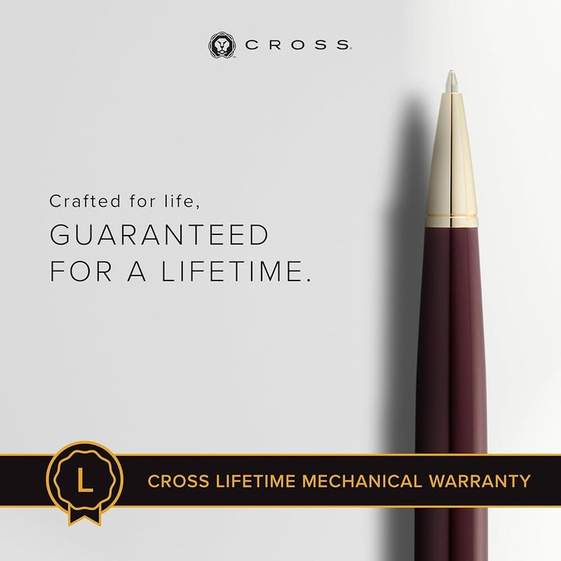 Cross Bailey Light Polished Burgundy Resin and Gold Tone Ballpoint Pen - Image 3