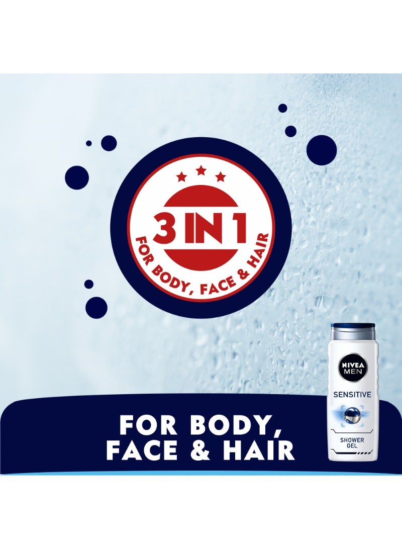 Nivea Men Sensitive Shower Gel 3In1 Bamboo Extract Masculine Scent 250ml  - Image 5