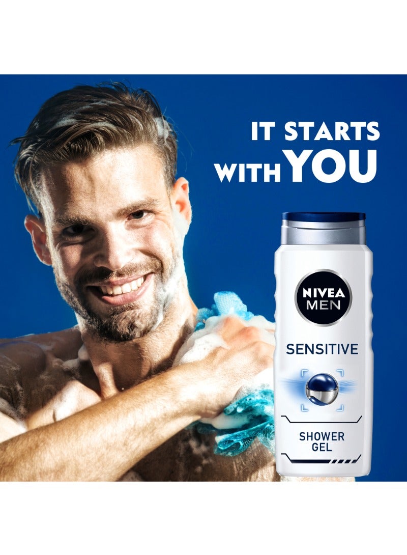 Nivea Men Sensitive Shower Gel 3In1 Bamboo Extract Masculine Scent 250ml  - Image 2