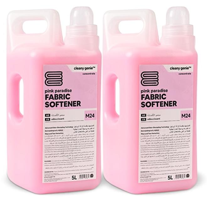 cleany genie Long Lasting Fabric Softener Concentrate Liquid Pink Paradise Fragrance 2x5L - Image 1
