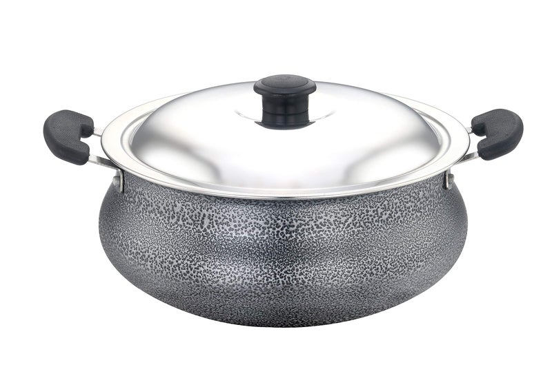 SOWBAGHYA Aluminium Nonstick Biriyani Pot With Lid, 2 liter (Black) Handi | Patila | Bhagona | Tapeli with LID | Multipurpose Aluminium Cooking Utensils for Kitchen | Dishwasher Safe - Image 1