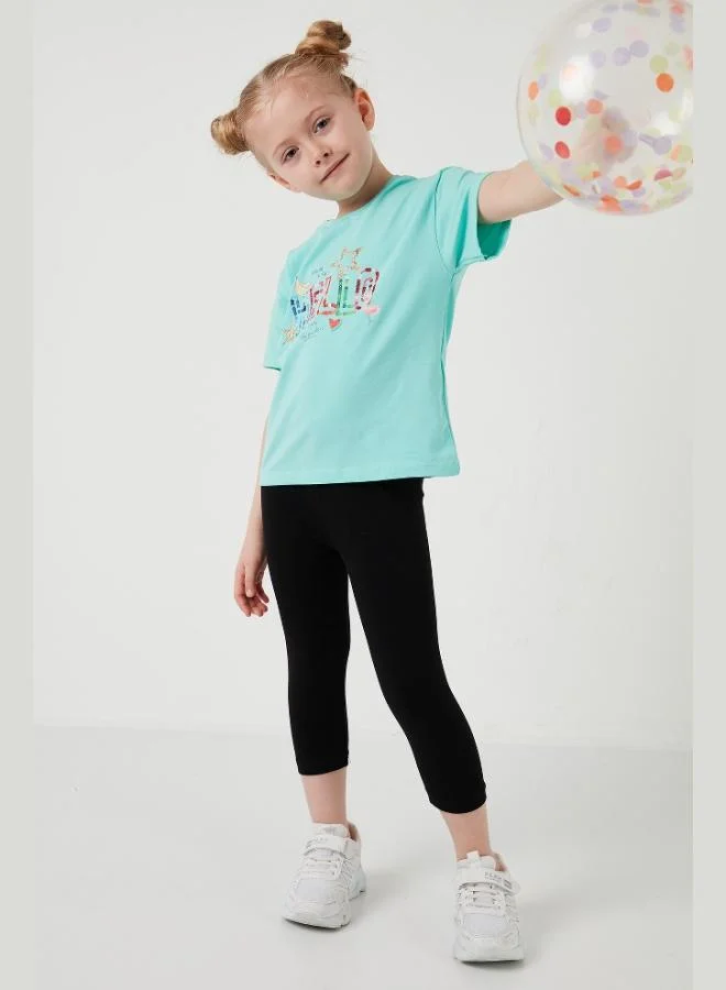 Lela Lela Cotton Crew Neck Short Sleeve Tights Top-Bottom Set Girls SET 6212001