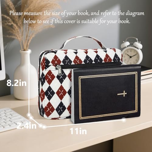 JIANYA Bible Cover Case for Women and Men, Large Bible Case Book Carrying Bag, Bible Bag with Zippered Pocket Handles, Christian Gifts - Image 4