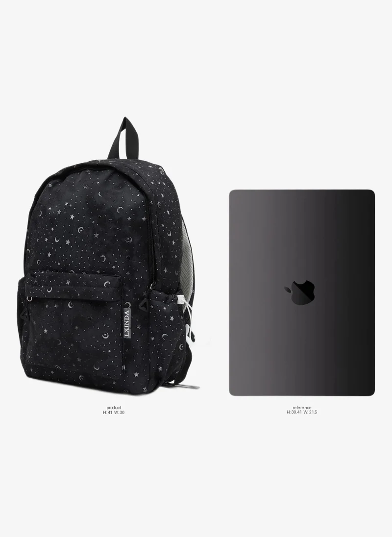 Styli Teen Girls Star And Moon Print Backpack