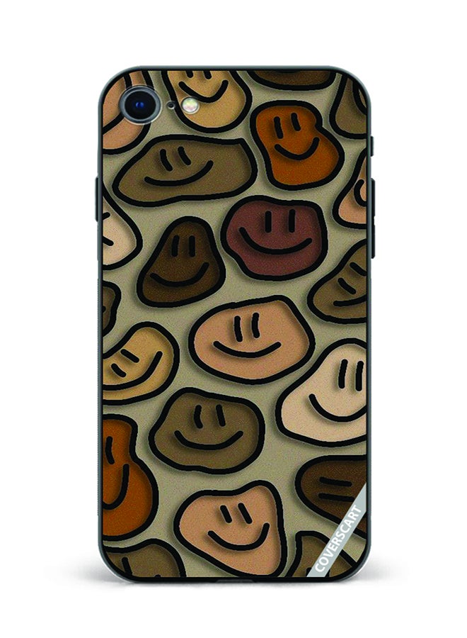 Protective Case Cover For Apple iPhone 7 Smiley Design Multicolour