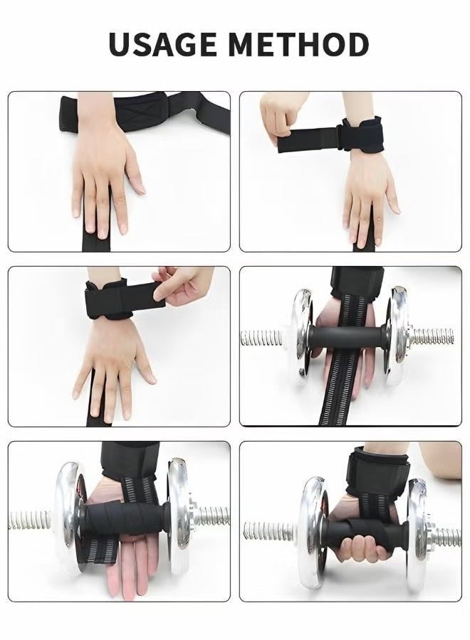 STL 2 PCS Lifting Wrist Straps for Weightlifting Power Weight Lifting Wrist Wraps for Weightlifting, Bodybuilding, Powerlifting, Strength Training, Deadlifts Straps - Image 5