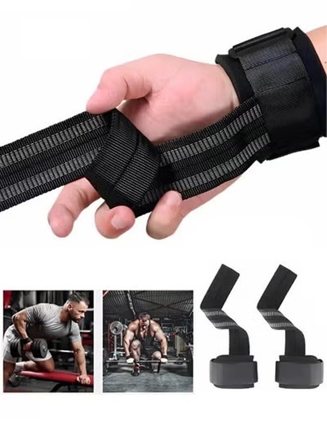 STL 2 PCS Lifting Wrist Straps for Weightlifting Power Weight Lifting Wrist Wraps for Weightlifting, Bodybuilding, Powerlifting, Strength Training, Deadlifts Straps - Image 1