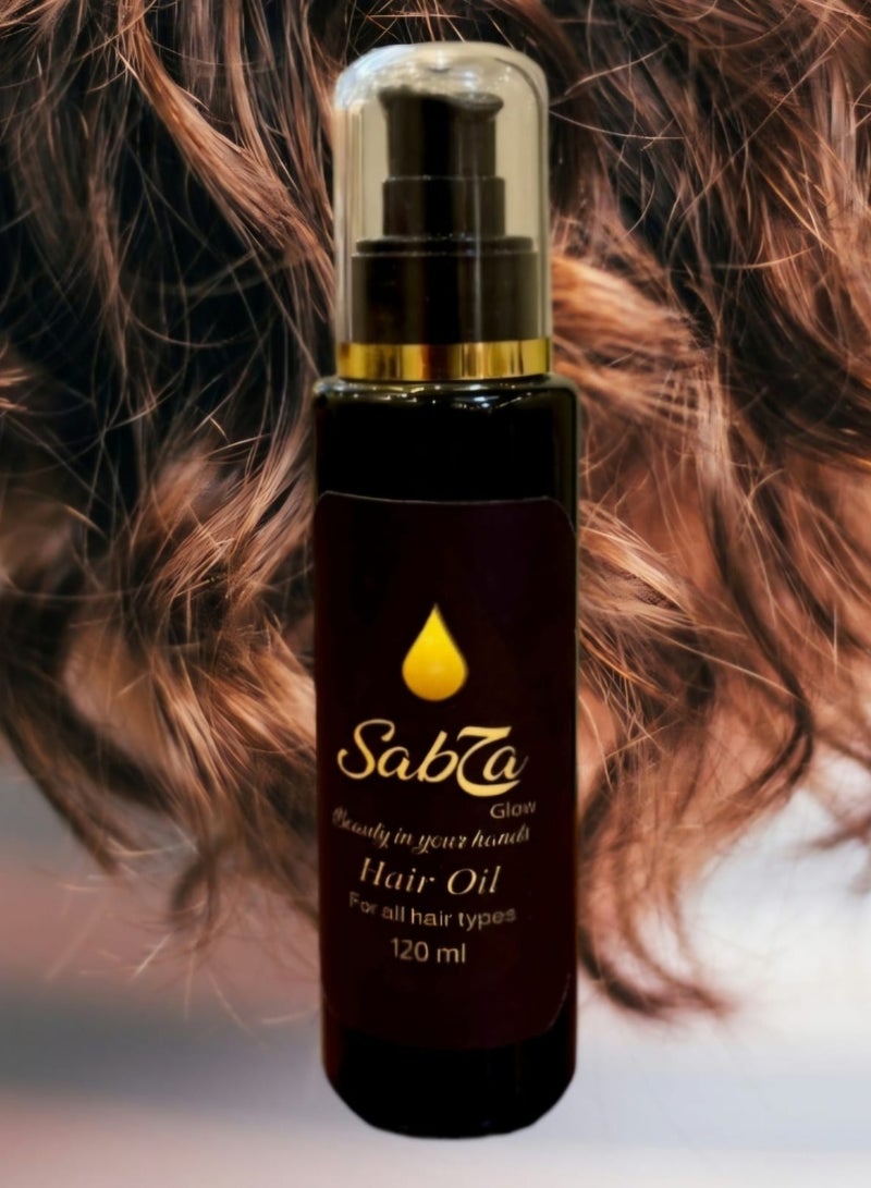 sabحa Sabha Hair oil for all hair types 120 ml, 100% natural - Image 1