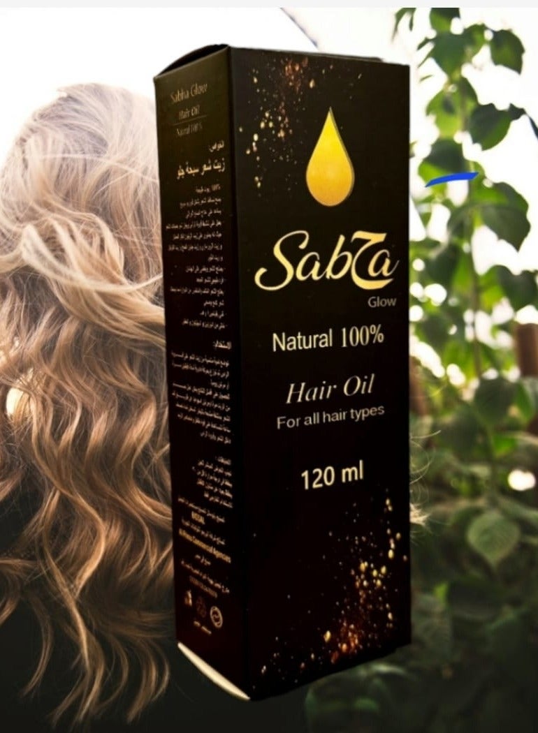 sabحa Sabha Hair oil for all hair types 120 ml, 100% natural - Image 2