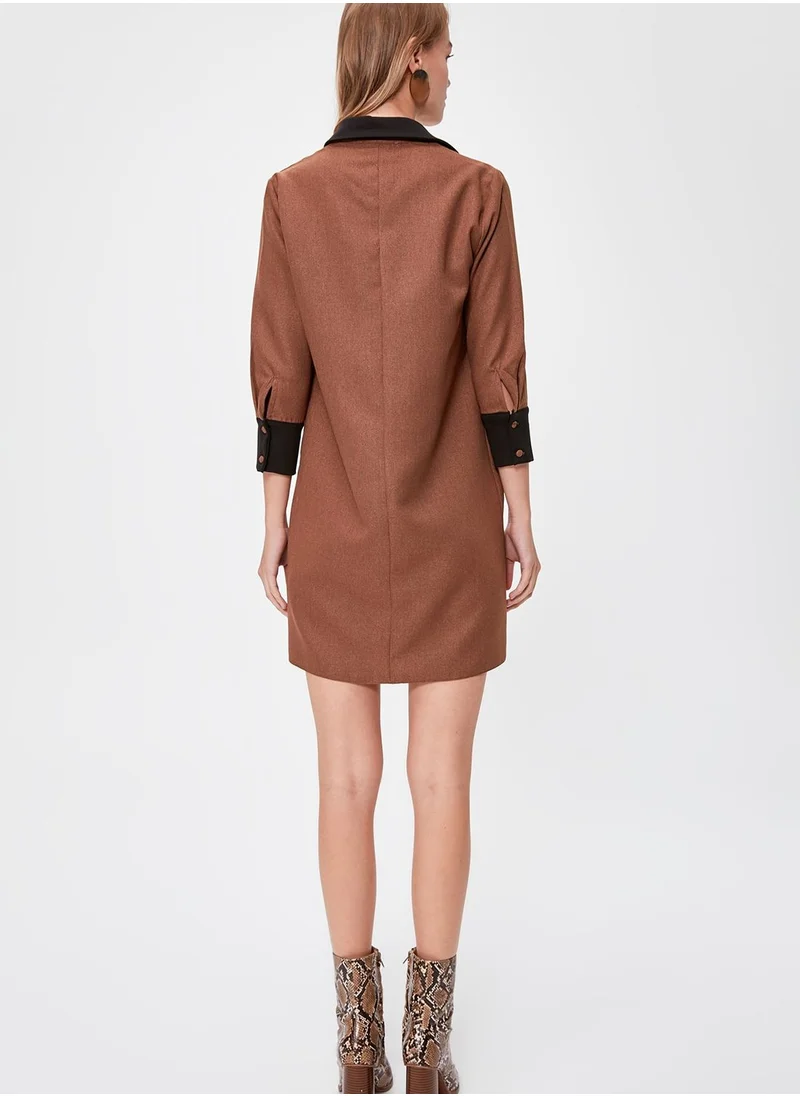 trendyol Colorblock Placket Shirt Dress