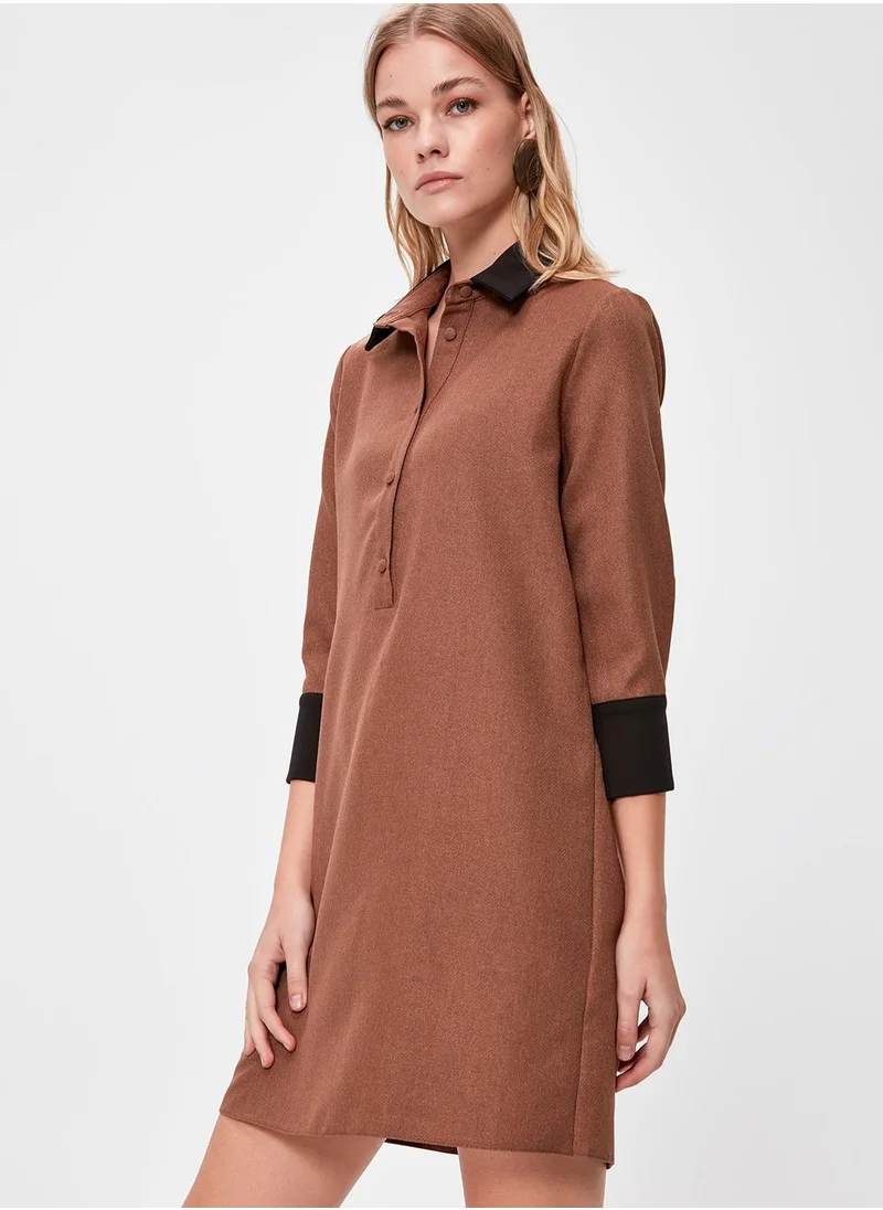 trendyol Colorblock Placket Shirt Dress