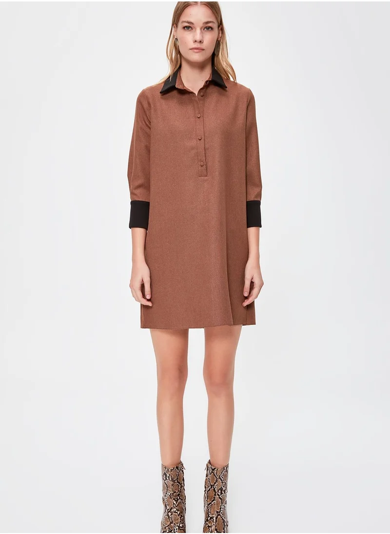 trendyol Colorblock Placket Shirt Dress