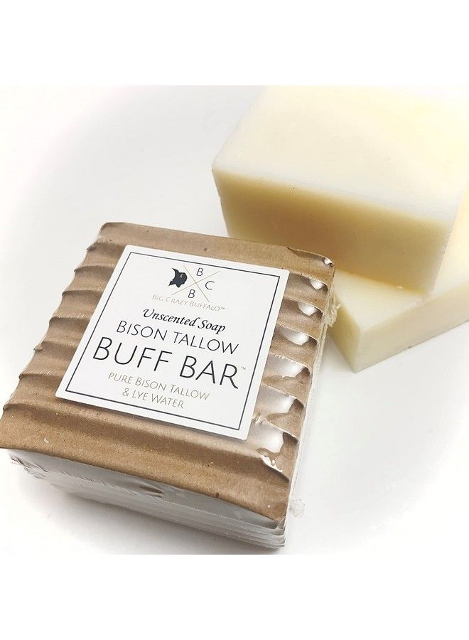 Big Crazy Buffalo Pure Bison Tallow Soap Unscented (2 Pack) Cleans Moisturizing Nonhabit Forming Soothes Hydration Pure And Natural No Dyes No Chemicals No Fragrances No Preservatives - Image 1