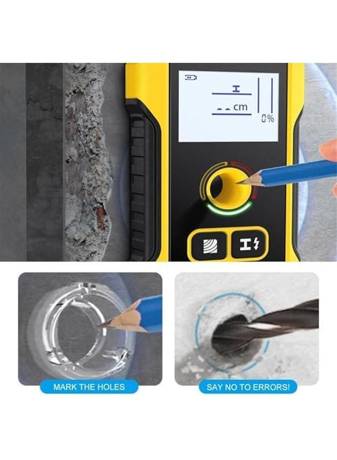 ماسح الحائط للعثور على المسامير، 3 أوضاع للكشف، عمق 120 مم، شاشة عالية الدقة، تصميم فتحة مركزية - Image 3