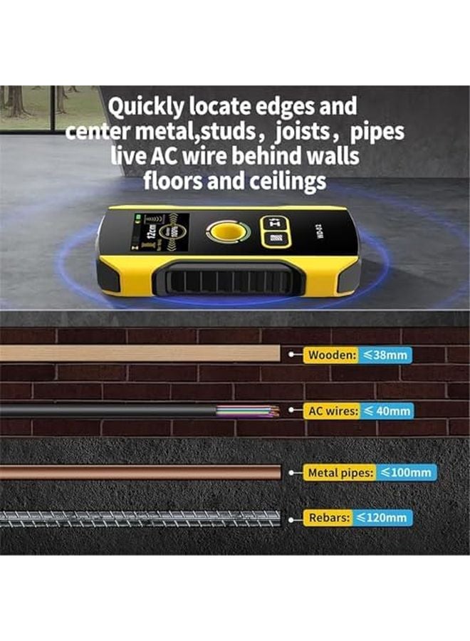 ماسح الحائط للعثور على المسامير، 3 أوضاع للكشف، عمق 120 مم، شاشة عالية الدقة، تصميم فتحة مركزية - Image 5