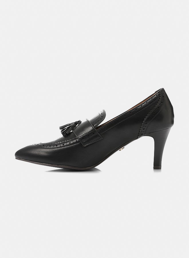 Dejavu Shoes JAL-DVTX-014 Self Patterned Pointed Toecap Oxford Heeled Shoes For Women - Image 4