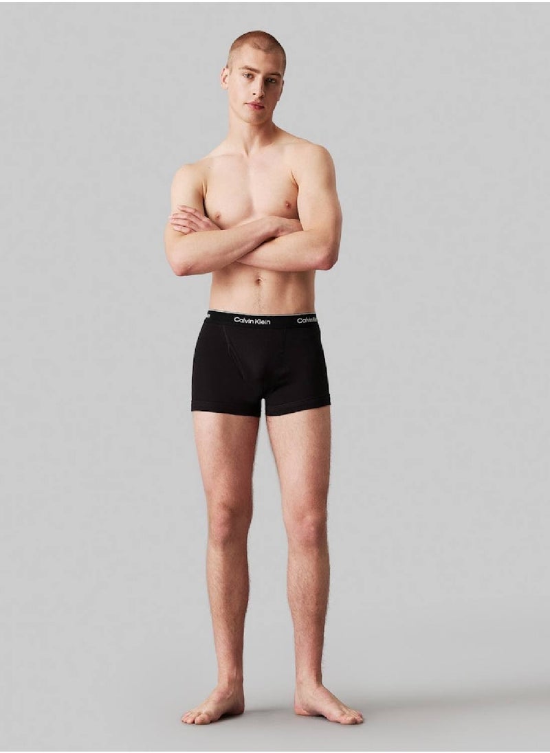 CALVIN KLEIN - Men's 3 Pack Trunks - Cotton, Black - Image 1