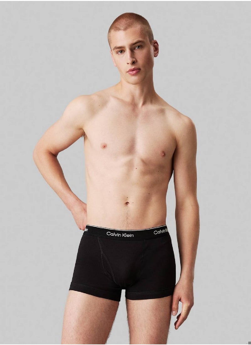 CALVIN KLEIN - Men's 3 Pack Trunks - Cotton, Black - Image 1