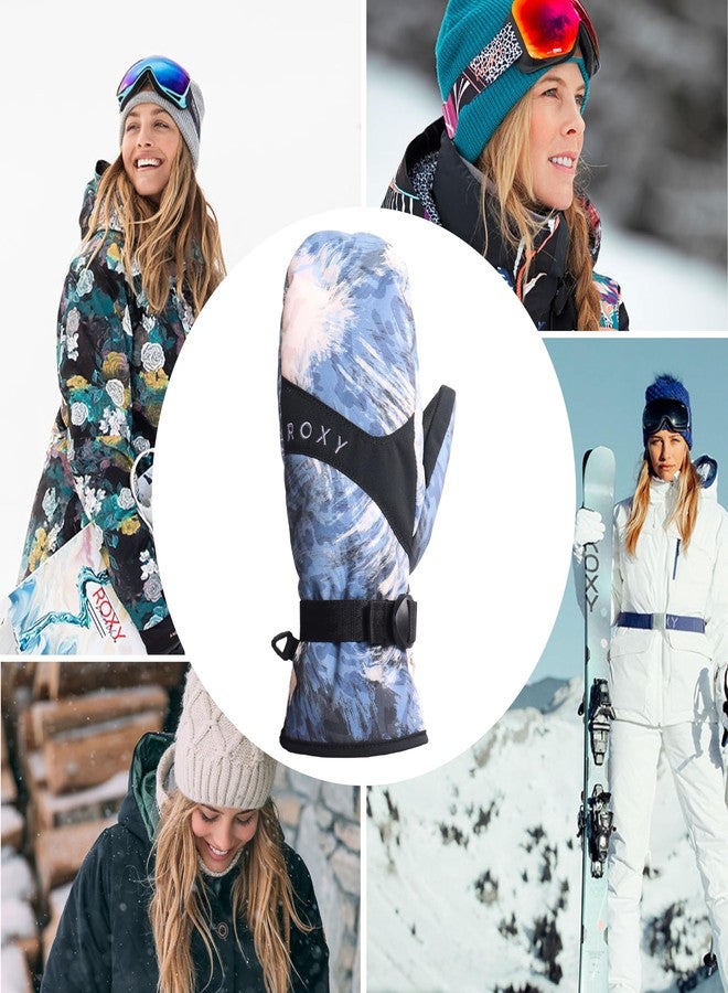 Roxy Women's Jetty Snowboard/Ski Mittens - Waterproof, Touchscreen Technology, Adjustable Wrist Straps, Wild Wind Darknight, Medium - Image 5