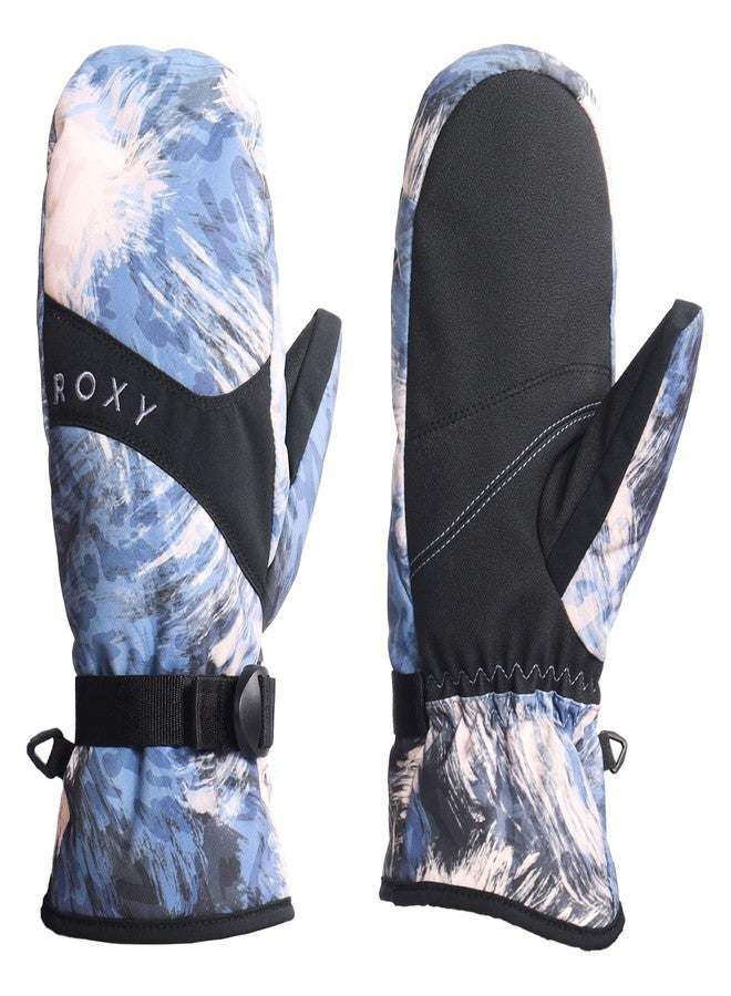 Roxy Women's Jetty Snowboard/Ski Mittens - Waterproof, Touchscreen Technology, Adjustable Wrist Straps, Wild Wind Darknight, Medium - Image 1