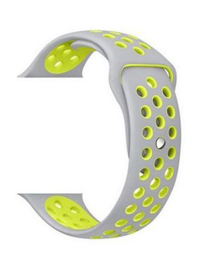 NIBEMINENT Rubber Band For Apple Watch 42 mm Grey/Green