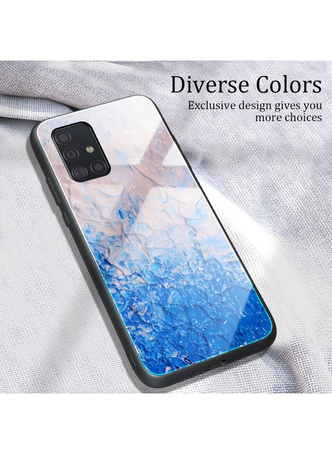 إيروريكس جراب لهاتف Samsung Galaxy A51 بنمط رخامي وغطاء حماية زجاجي - Image 2